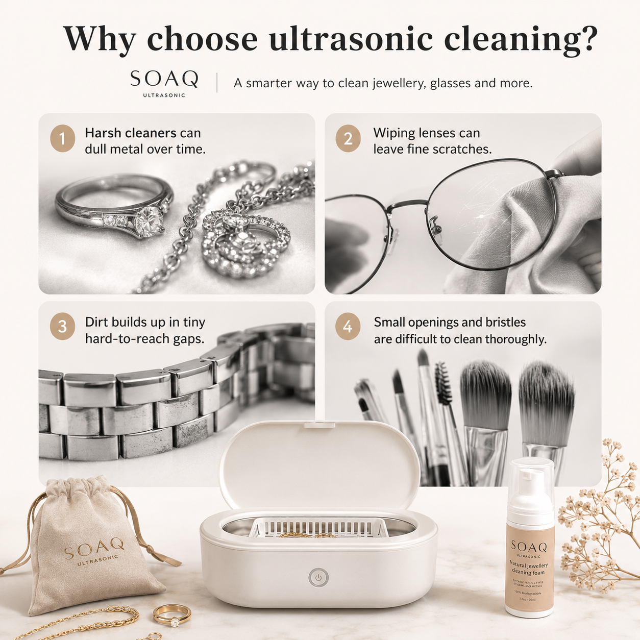 ULTRASONIC JEWELLERY CLEANER WITH CLEANING FLUID INCLUDED